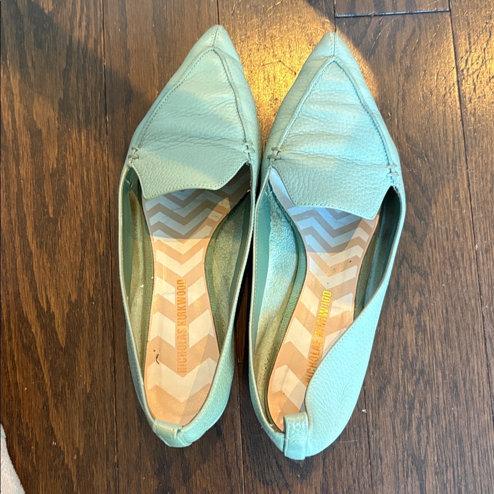Mint Green Pointed Flats - Nicholas Kirkwood